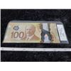 Image 1 : 2011 One Hundred $100.00 bill unc 1 of 3 sequential GJZ7143945 Wilkins/Poloz