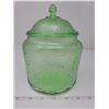 Image 1 : depression glass green bicuit jar no chips or cracks