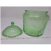 Image 3 : depression glass green bicuit jar no chips or cracks