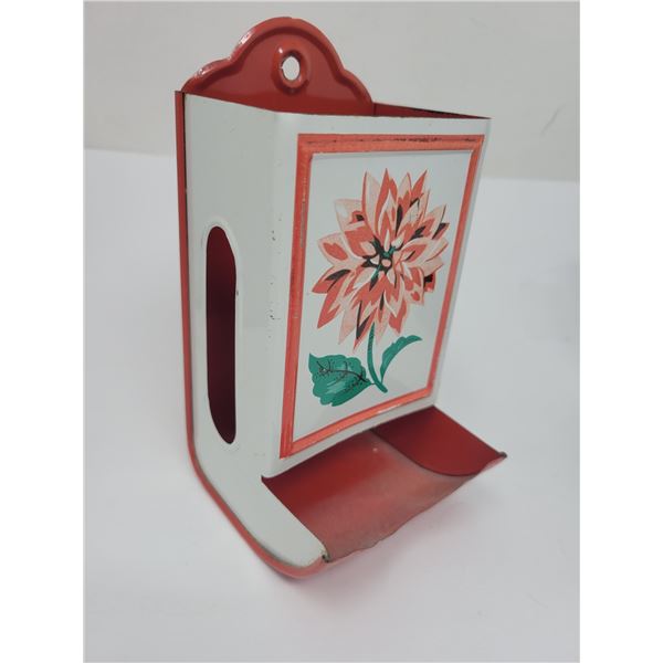 match box red white flower pattern excellent condition