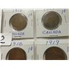 Image 2 : Eight large Canadian pennies 1916, '17, '17, '19  two sets