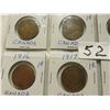 Image 3 : Eight large Canadian pennies 1916, '17, '17, '19  two sets