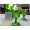 Image 2 : Green carnival pitcher, 4 goblets