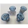 Image 3 : 4 Blue Carnival footed goblets, unique design