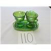 Image 1 : Green carnival cream & sugar with tray
