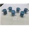 Image 1 : Six blue Fire King cups