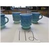 Image 2 : Six blue Fire King cups