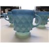 Image 3 : Six blue Fire King cups