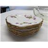 Image 3 : clear glass apple shaped bowl, seven Phoenix dessert plates