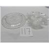 Image 1 : Footed clear cake plate, nice ruffle vintage dish