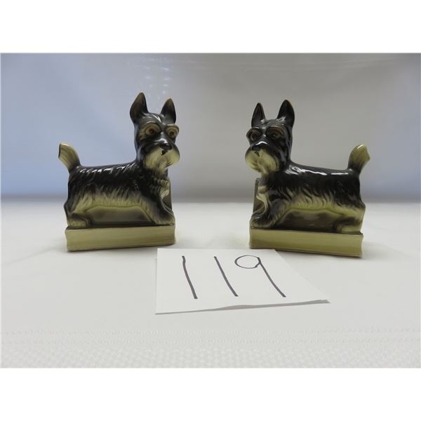 Scottie dog book ends, 5.75" high
