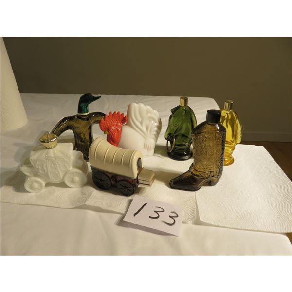 7 avon bottles Western & birds