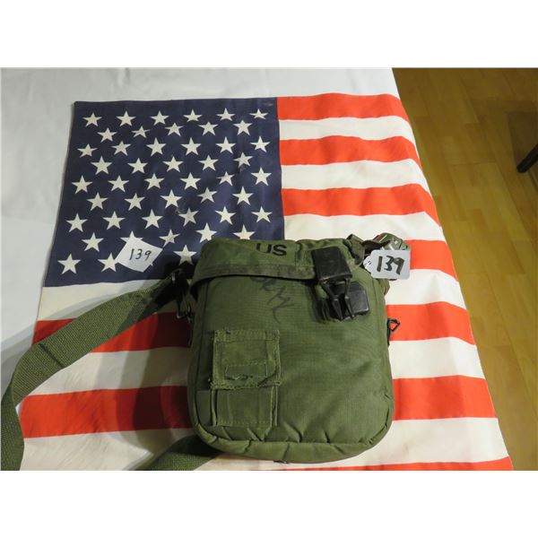 2 X 2 American flag and US army canteen