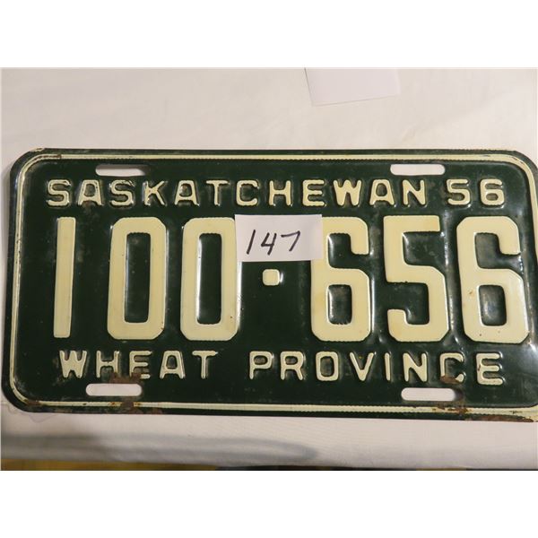 1956 Saskatchewan license plate