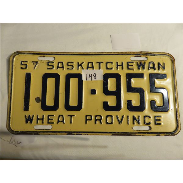 1957 Saskatchewan license plate