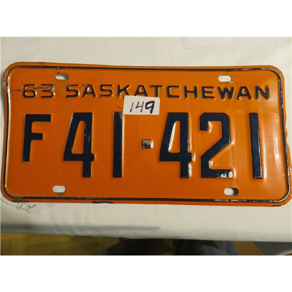 1963 Saskatchewan license plate