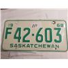 Image 1 : 1968 Saskatchewan license plate
