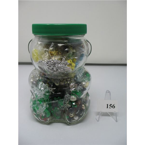 KRAFT BEAR JAR full - BEADS - Some Sorted - Some Not