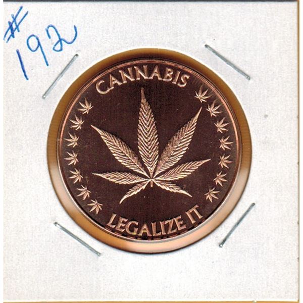 1 OUNCE COPPER  .999 FINE - CANNABIS