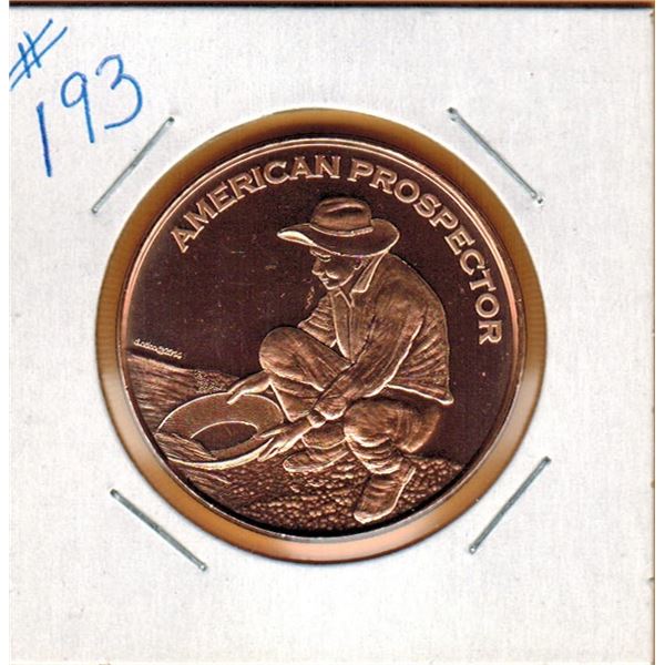 1 OUNCE COPPER  .999 FINE - AMERICAN PROSPECTOR