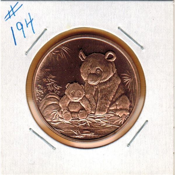 1 OUNCE COPPER  .999 FINE - PANDA'S