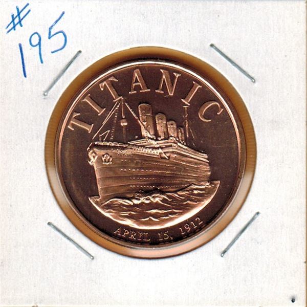 1 OUNCE COPPER  .999 FINE - TITANIC
