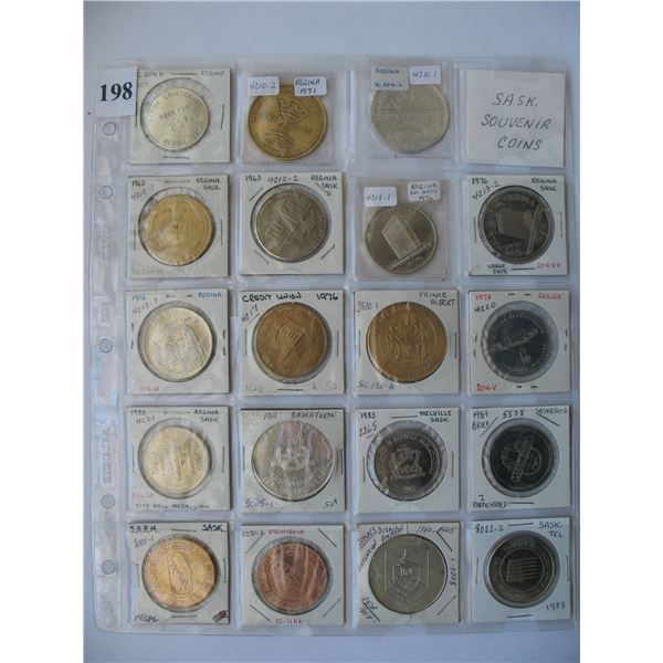 LOT OF 19 DIFFERENT SASKATCHEWAN TRADE TOKENS / MEDALLIONS