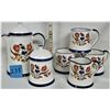 Image 1 : eight piece white/blue porcelain tea/coffee set JAPAN inc.