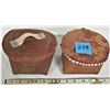 Image 1 : 2 vintage Birch Bark Baskets with lids