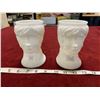 Image 1 : Pair Of Milk Glass Head Vases