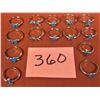 Image 1 : Lot 14 s/c pinkie rings turquoise chip inset various sizes and designs