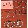 Image 1 : 4 pairs silver tone pierced earrings