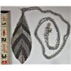 Image 1 : 32" s/c "Aldo" necklace with 3" ornate feather pendant