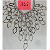Image 1 : 18" silvertone necklace with multiple dangling hoops