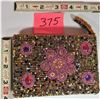 Image 1 : 5 1/2" X 3 1/2" zippered lined multi color beaded clutch purse