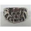 Image 2 : Size 10 silver plated biker skull ring