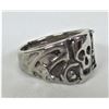 Image 3 : Size 10 silver plated biker skull ring