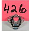 Image 1 : Women's size 9.5 silver plated turquoise & Onyx Eagle Harley Davidson biker ring