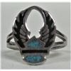 Image 2 : Women's size 9.5 silver plated turquoise & Onyx Eagle Harley Davidson biker ring