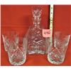 Image 1 : Set of 4 pinwheel crystal beuerge glasses & pinwheel crystal decanter with stop