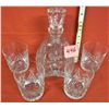 Image 3 : Set of 4 pinwheel crystal beuerge glasses & pinwheel crystal decanter with stop