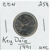Image 1 : 1991 25 Cent UNC CDN KEY DATE