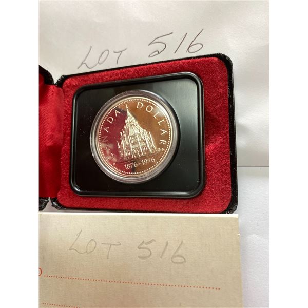 1976 Canada One Dollar Library of Parliament 100 Years  .500 Silver