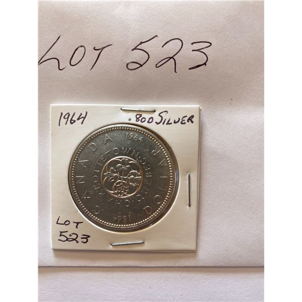 1864-1964 Charlottetown Quebec Canada Silver Dollar .800 Silver
