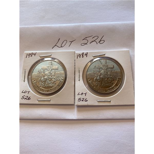 1534-1984 Canada Jacques Cartier One Dollar  2 Coins