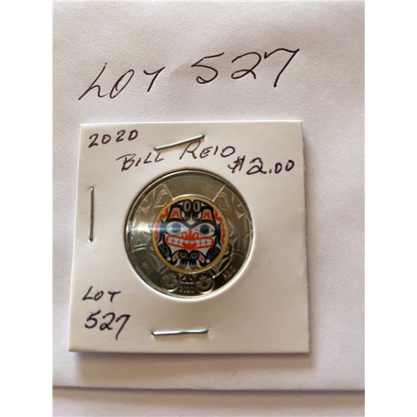 2020 Bill Reid Coloured Two Dollar Canada  unc