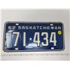 Image 1 : 1962Sask license plate
