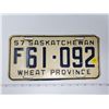 Image 1 : 1957 Sask license plate