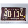 Image 1 : 1954 Sask license plate