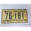 Image 1 : 1953 Sask license plate